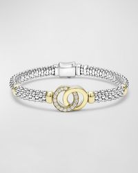 Lagos - Sterling Silver And 18k Signature Caviar Bracelet, 6mm - Lyst