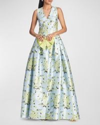 Sachin & Babi - Brooke Pleated Floral-Print A-Line Gown - Lyst