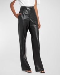 Alexander McQueen - High-rise Straight-leg Leather Trousers - Lyst