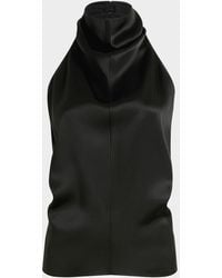 KHAITE - Rone Draped Satin Halter Top - Lyst