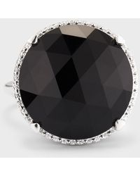 Lisa Nik - 18k White Gold Black Onyx Statement Ring With Diamonds, Size 6 - Lyst