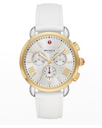 Michele - Sporty Sail Two-tone Gold Watch In White - Lyst