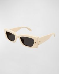 Alexander McQueen - Am0426sm Acetate Rectangle Sunglasses - Lyst