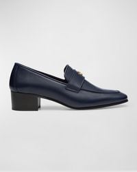 Bougeotte - Leather Medallion Heeled Loafers - Lyst