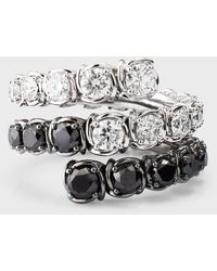 A Link - 18k White Gold Ring With Black And White Diamonds, Size 6.5 - Lyst