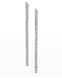 Frederic Sage - 18k White Gold Microset Round Diamond Medium Line Hanging Drop Earrings - Lyst