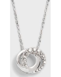 Frederic Sage - White Gold Small Love Halo Half Diamond And Polish Pendant Necklace - Lyst