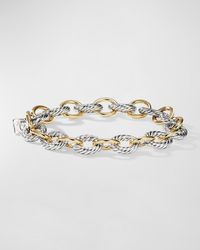 David Yurman - Oval Link Chain Bracelet With 18k Gold In Silver, 10mm - Lyst