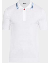 Kiton - Apos;S Half-Zip Cotton Textured Polo Sweater - Lyst