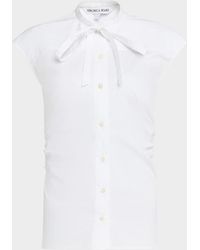 Veronica Beard - Joon Sleeveless Button-Front Top - Lyst