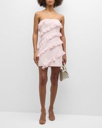 Cinq À Sept - Ninette Strapless Asymmetric-Ruffle Mini Dress - Lyst