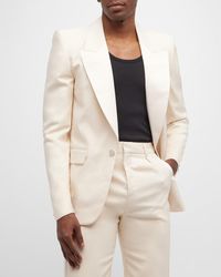 Saint Laurent - Pique Silk Tuxedo Jacket - Lyst