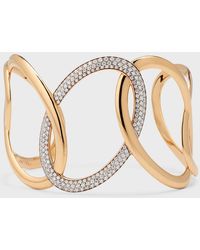 Mattioli - 18k Rose Gold Cuff Bracelet With Diamonds - Lyst