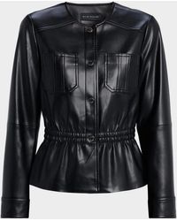 Tahari - The Aliza Vegan Leather Jacket - Lyst