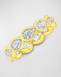 Rahaminov Diamonds - 18k Yellow Gold Pear Shaped Diamond Buttercup Band, Size 6.5 - Lyst