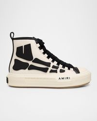 Amiri - Apos;S Skel Court Hi Canvas & Leather High-Top Sneakers - Lyst