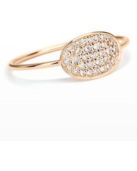Ginette NY - 18k Rose Gold White Diamond Mini Sequin Ring, Size 6 - Lyst