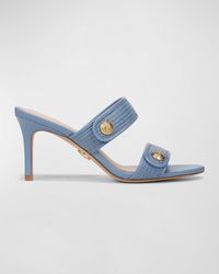 Veronica Beard - Sona Woven Leather Slide Sandals - Lyst