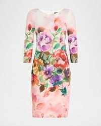 Teri Jon - Bodycon Floral-Print Scuba Dress - Lyst