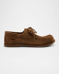Loewe - Campo Suede Flamenco-Knot Boat Shoes - Lyst