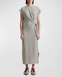 Apiece Apart - Vanina Striped Cap-sleeve Side-tie Maxi Dress - Lyst