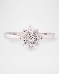 Gucci - 18K Diamond Flower Band Ring - Lyst