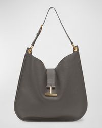 Tom Ford - Tara Large Hobo Crossbody In Grained Leather - Lyst
