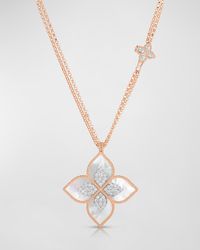 Roberto Coin - 18k Rose Gold Venetian Princess Mother-of-pearl Diamond Necklace - Lyst