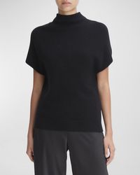 Vince - Wool And Cashmere Short-Sleeve Mock-Neck Sweater - Lyst