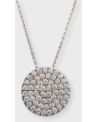 Lisa Nik - 18k White Gold Diamond Disc Necklace - Lyst