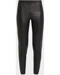 Alice + Olivia - Lennox Mid-Rise Leather Leggings - Lyst