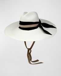 Sensi Studio - Large-brim Bow Straw Panama Hat - Lyst