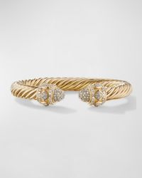 David Yurman - Renaissance Cable Bracelet With Diamonds In 18k Gold, 9mm, Size M - Lyst