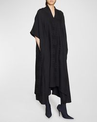 Balenciaga - Monogram Silk Jacquard Oversized Midi Dress - Lyst