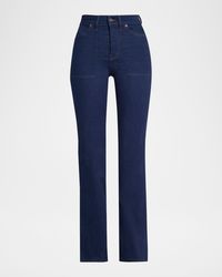 Veronica Beard - Crosbie Straight-Leg Jeans With Patch Pockets - Lyst