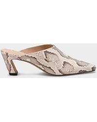 Stuart Weitzman - 50Mm Stassi Snake-Embossed Leather Mules - Lyst