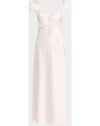 LoveShackFancy - Epone Floral Puff-Sleeve Maxi Dress - Lyst