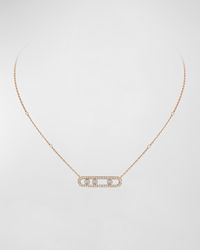 Messika - Move Pave 18k Rose Gold Diamond Pavé Necklace - Lyst