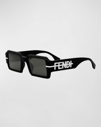 Fendi - Graphy Acetate Rectangle Sunglasses - Lyst