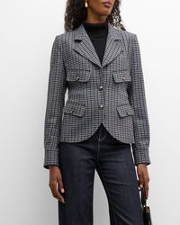 Emporio Armani - Check-Print Wool-Blend Single-Breasted Blazer - Lyst
