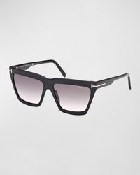 Tom Ford - Eden Acetate Butterfly Sunglasses - Lyst