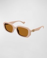 Gucci - Geometric Plastic Rectangle Sunglasses - Lyst