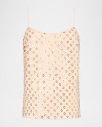 MILLY - Rylan Sequin-Embroidered Tank Top - Lyst