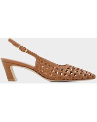 Stuart Weitzman - 50Mm Stassi Woven Leather Slingback Pumps - Lyst
