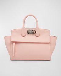 Ferragamo - The Studio Soft Small Leather Top-Handle Bag - Lyst