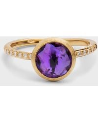 Marco Bicego - Jaipur Color 18k Gold Amethyst & Diamond Stackable Ring, Size 7 - Lyst