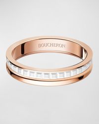 Boucheron - Quatre 18K Rose & Ceramic Band Ring - Lyst