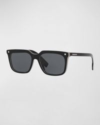 Burberry - Icon Stripe Square Acetate Sunglasses - Lyst