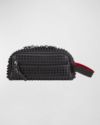 Christian Louboutin - Blaster Spiked Leather Travel Toiletry Bag - Lyst