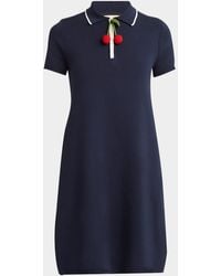 Valentino Garavani - Crochet Cherry Short-Sleeve Polo Mini Dress - Lyst